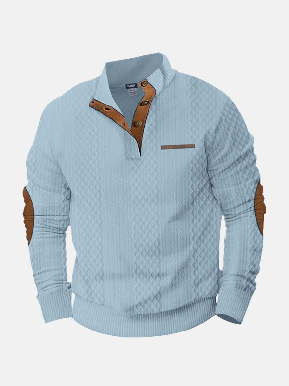 Knit cable-knit high collar structured sweater for men | Adrien -12