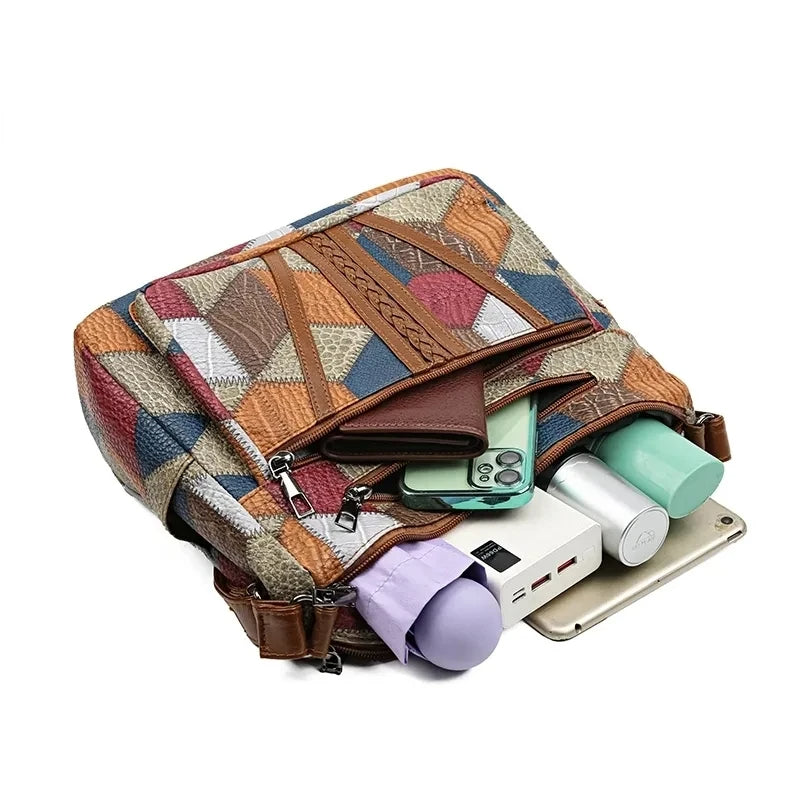 Patchwork refined functional handbag for women -13
