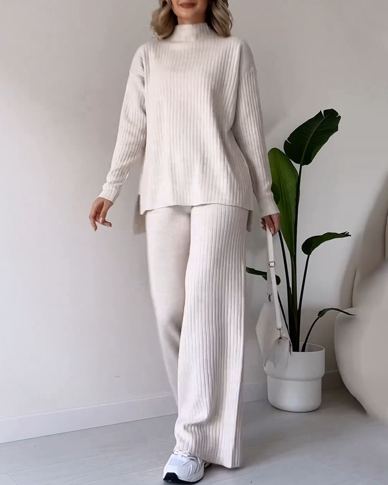 Elegant casual set for women | Ribbed style -8