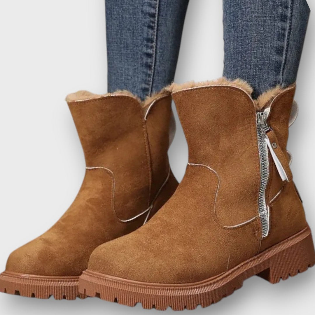 Cozy winter ankle lug sole boots for women | Arden -6