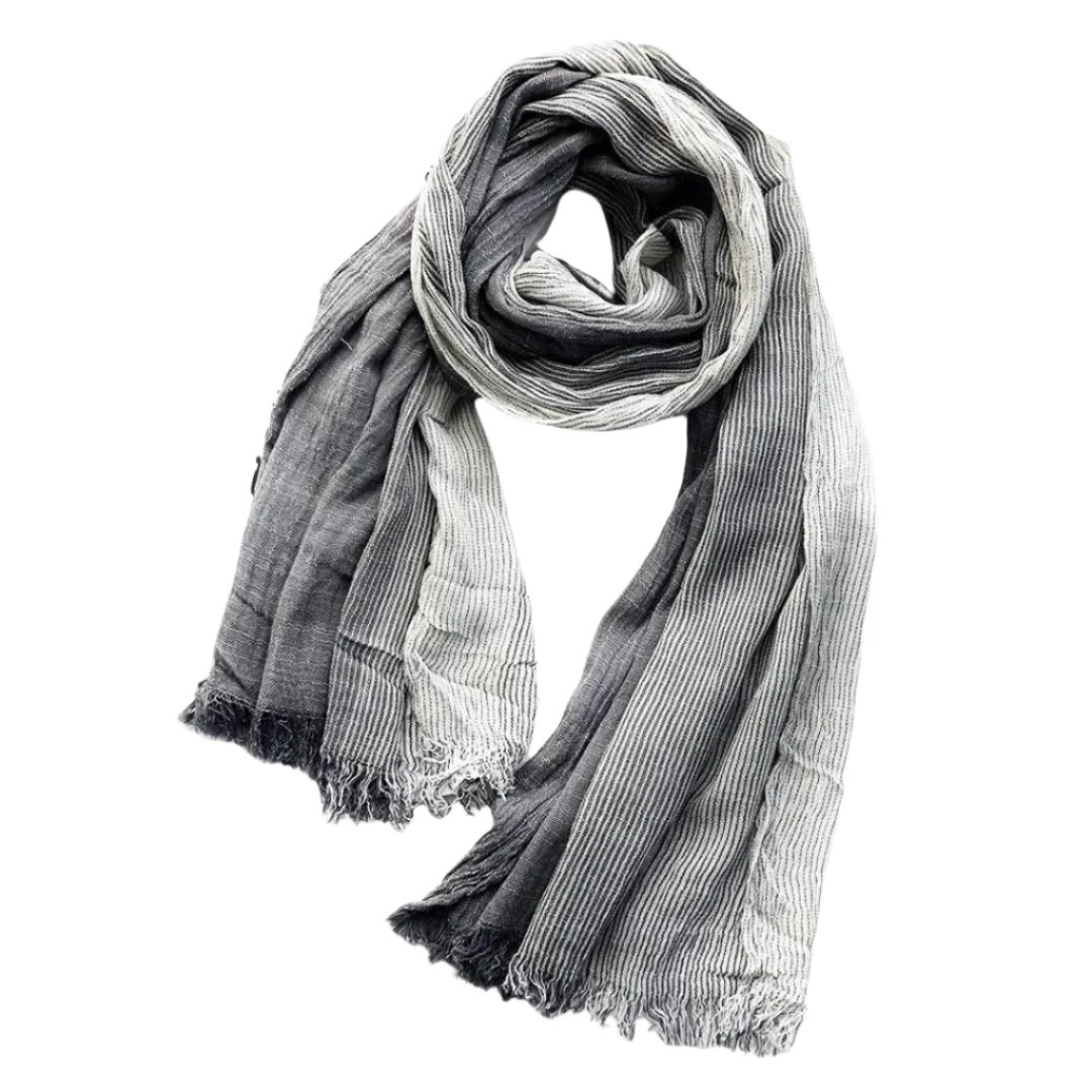 Striped shawl cotton linen clothing for women | Eamon -9