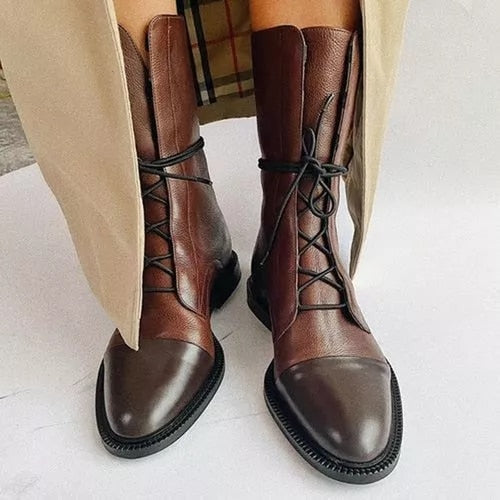 Pointeds lace-up chic boots for women | Maelys -2