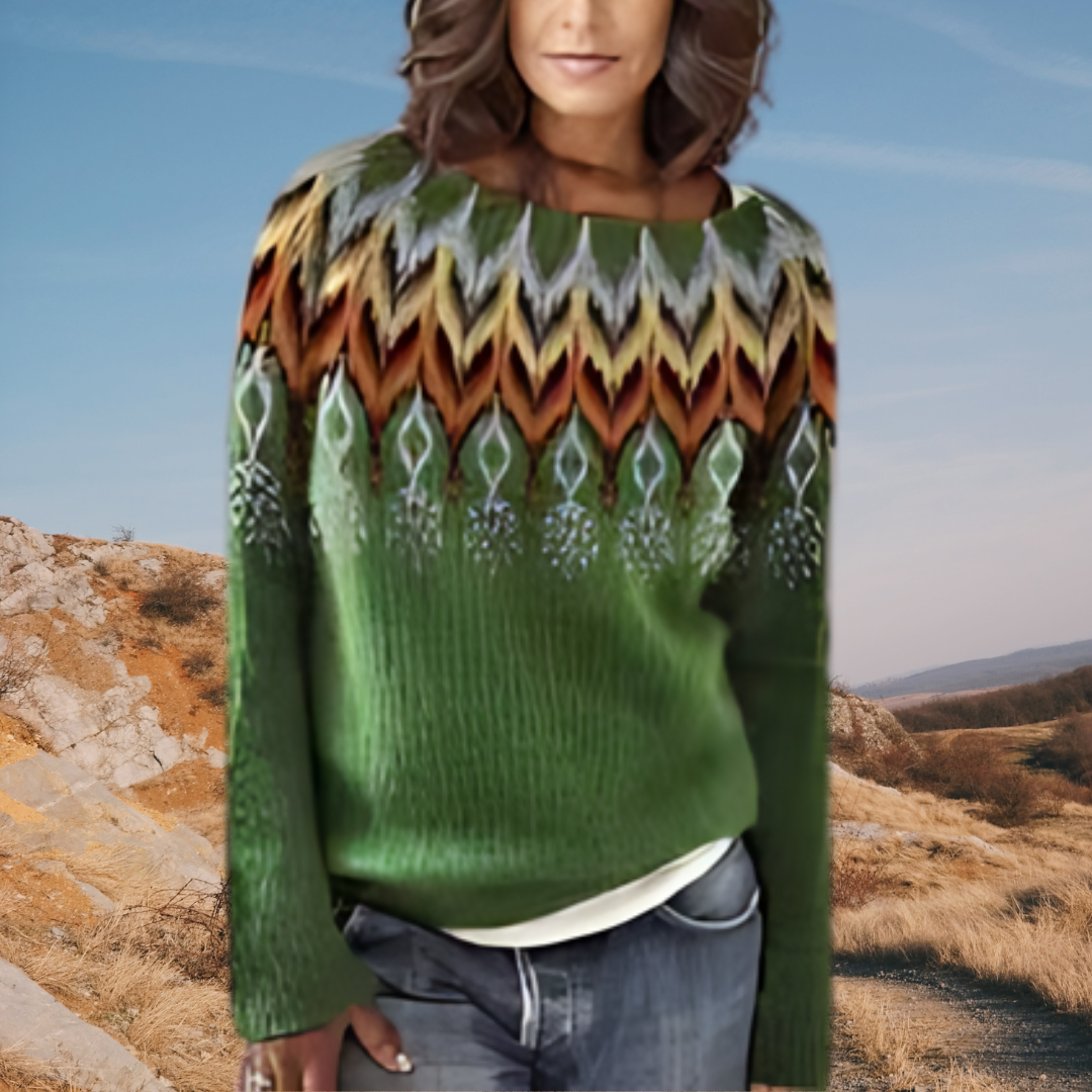 Elegant round neck sweater for women | Clemence -2