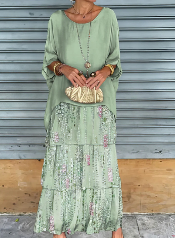 Flowing elegant maxi dress for women | Selene -16