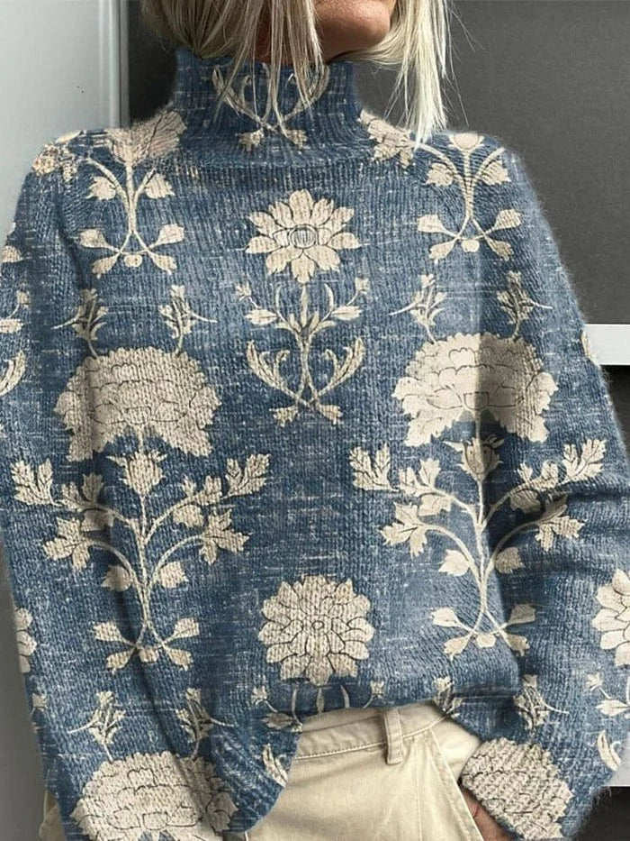 Classic sweater cold days turtleneck for women | Elara -3