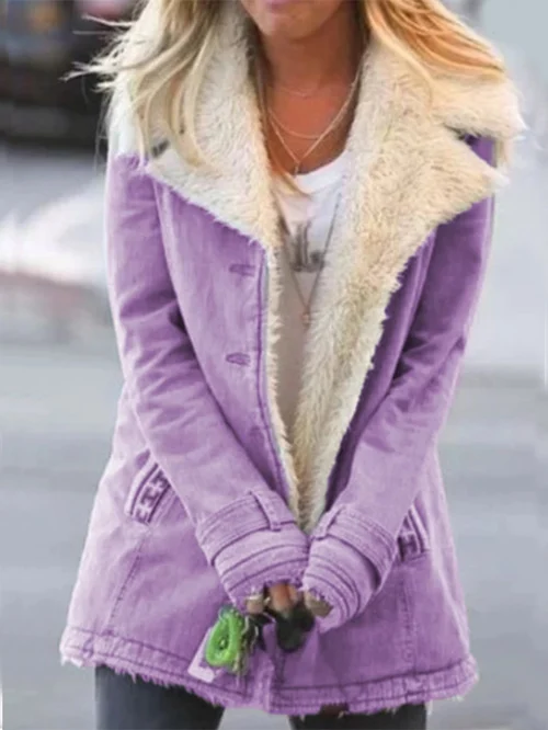 Winter warm collar lined jacket for women | Leah -8