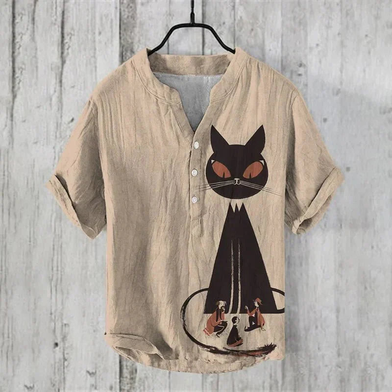 Linen printed shirt for men | Kai -11