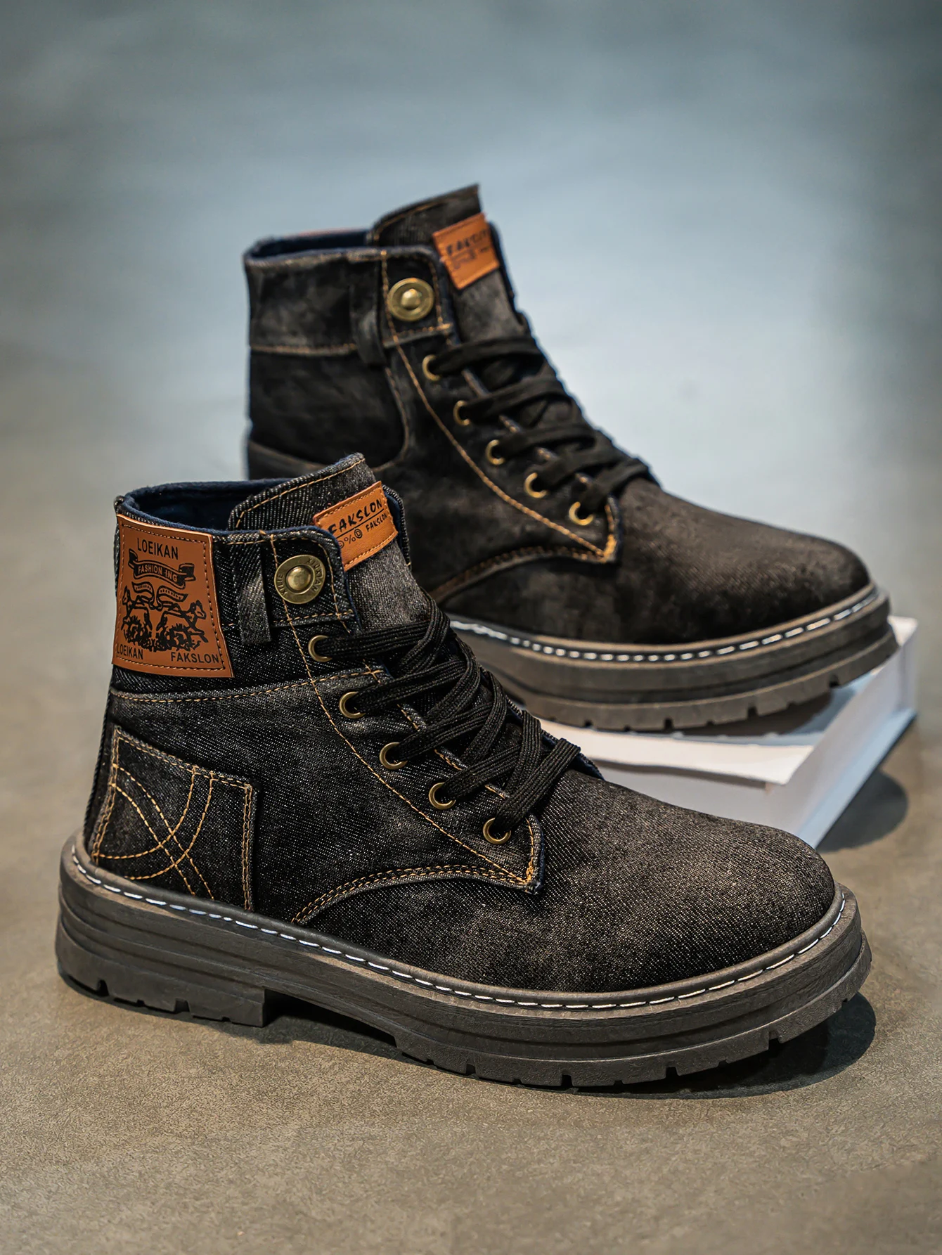 Cut utility rugged silhouette boots for men -6