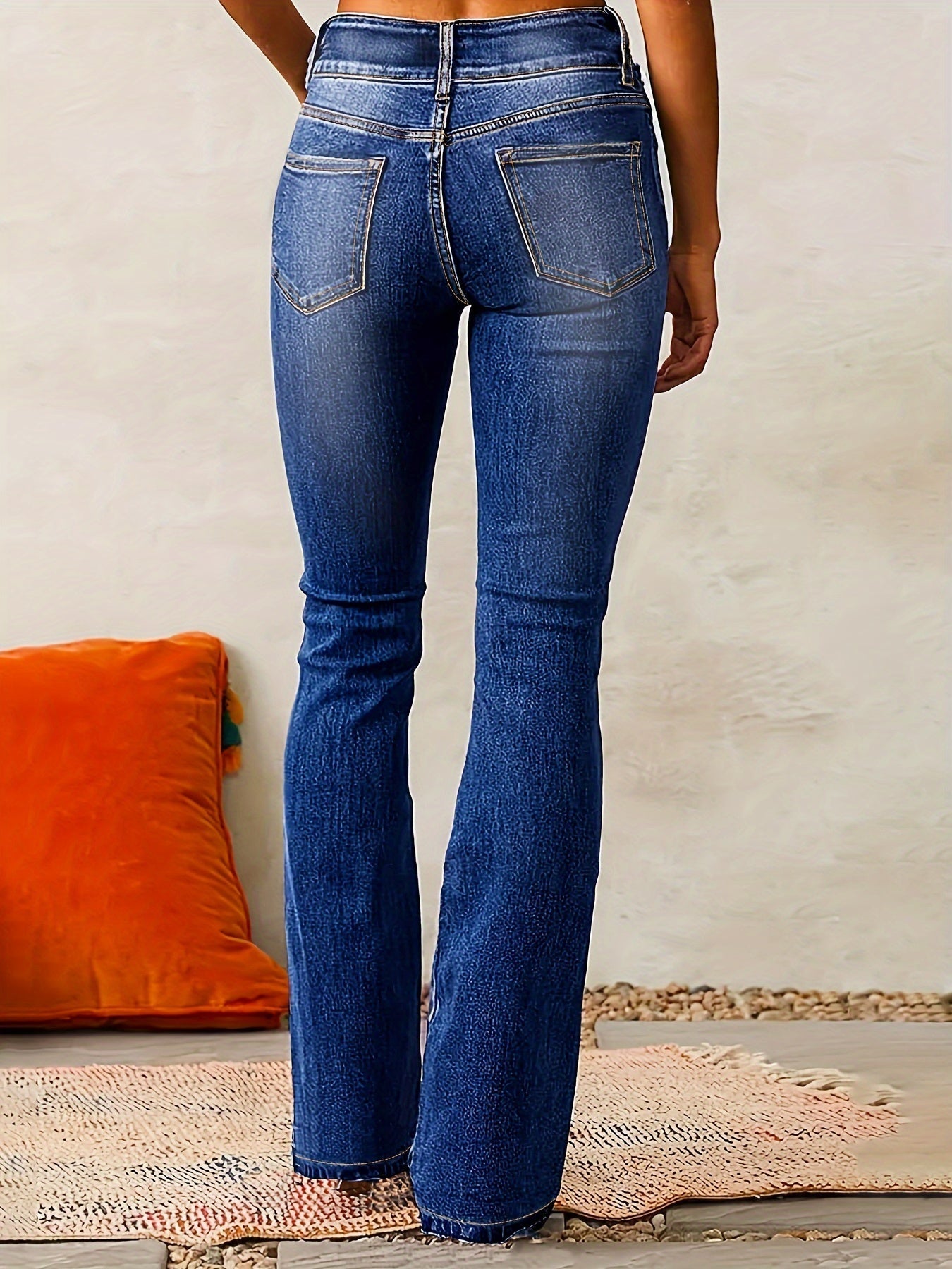 High-waisted flared jeans for women -5