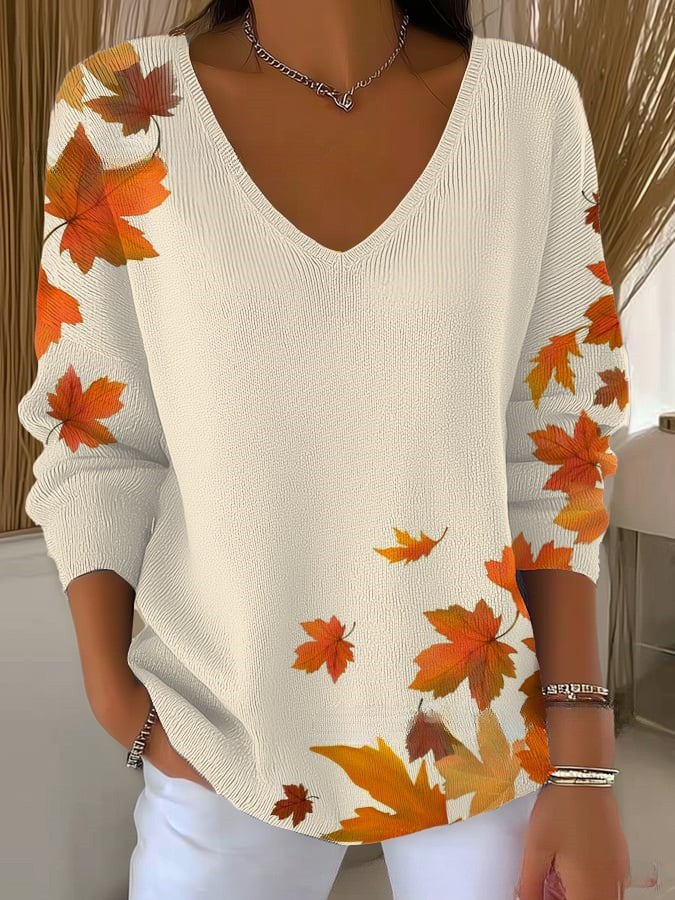 Soft casual sweater for women | V-neck -1