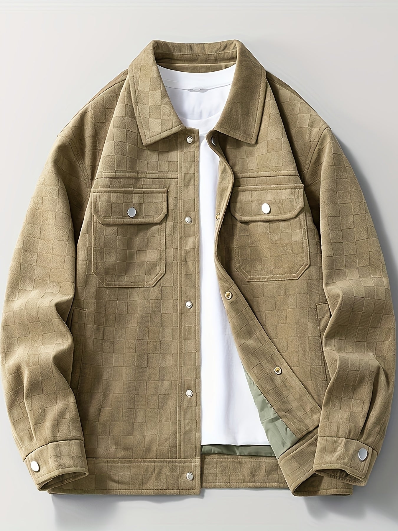 Mavrick checkered suede jacket for men -10
