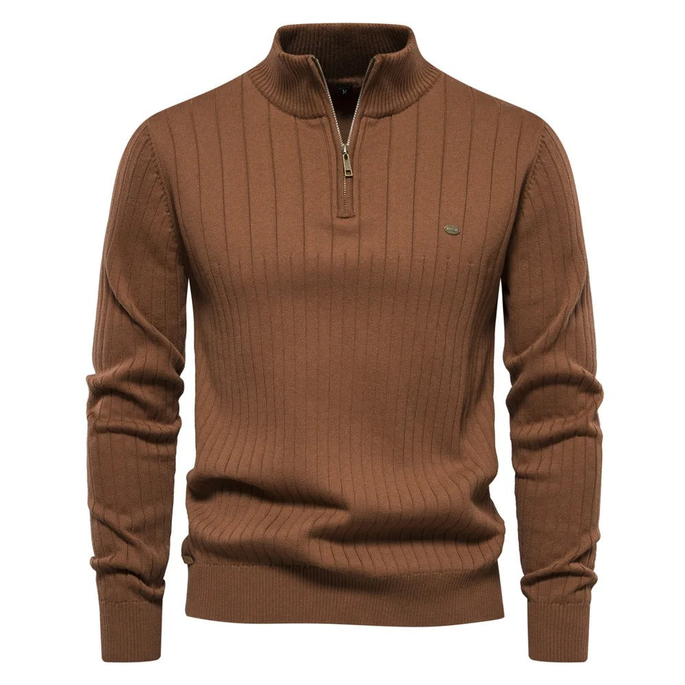 High collar zip-up sweater for men | Anthony -6