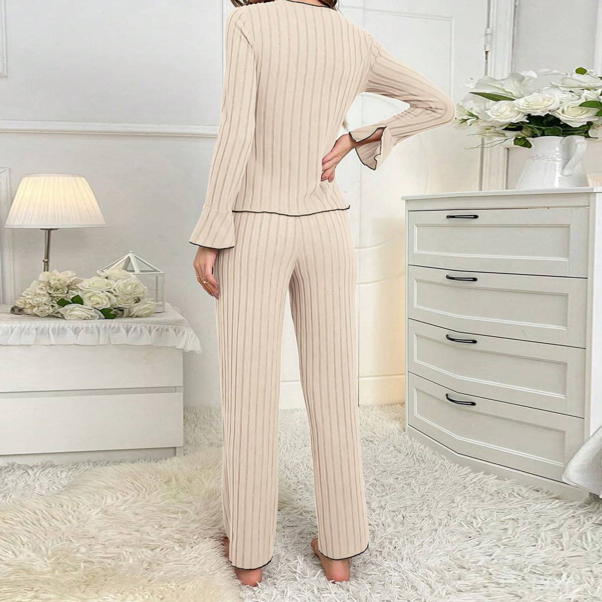 Ribbed comfortable pyjamas set for women | Oliana -5