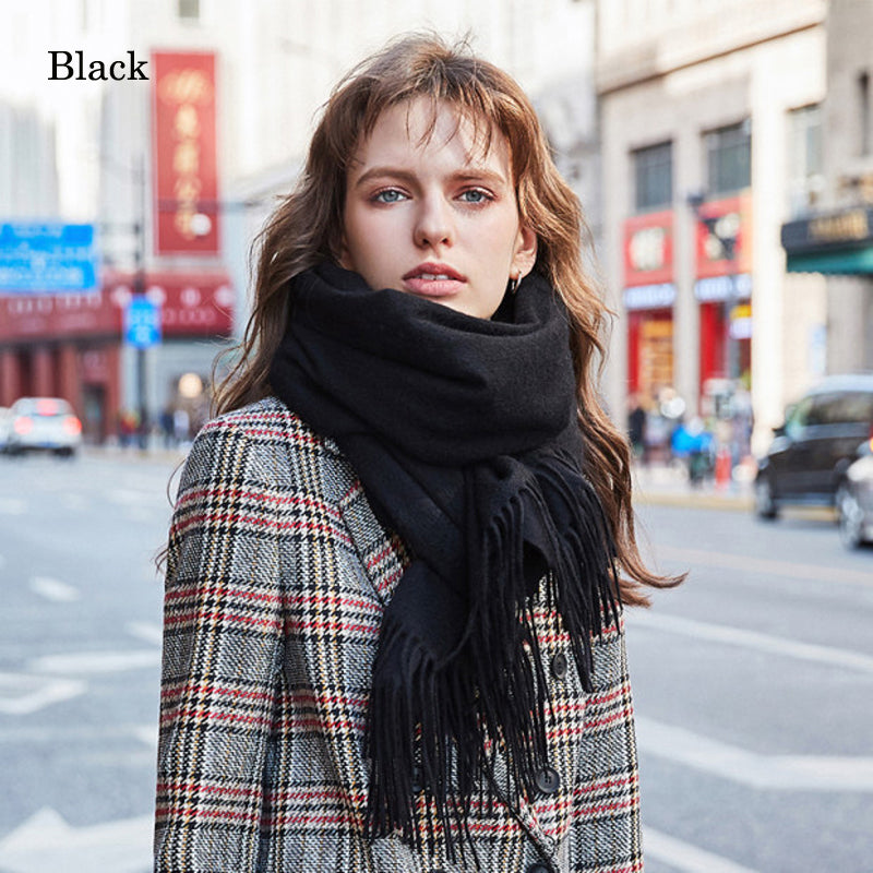 Winter oversized fringe scarf for women | Xiara -13