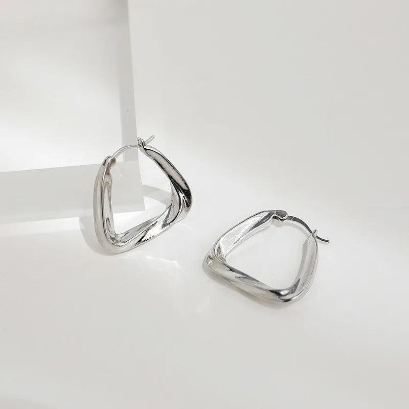 Square cable-knits geometric earrings for women | Candice -3