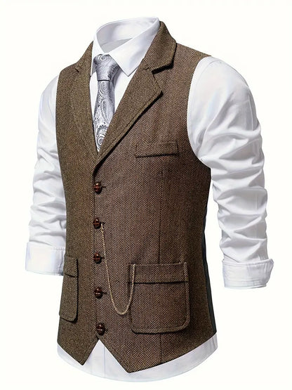 Elegant fitted cut vest for men | Valerio -1