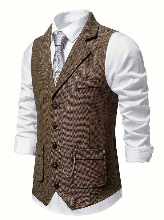 Elegant fitted cut vest for men | Valerio -1