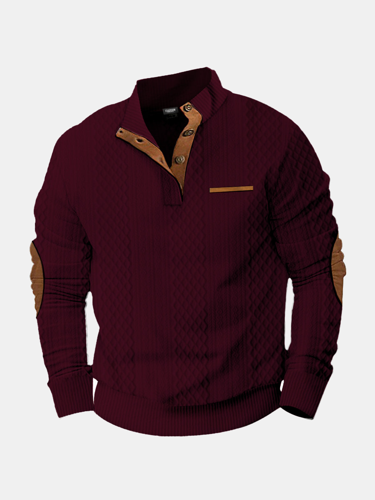 Knit cable-knit high collar structured sweater for men | Adrien -11