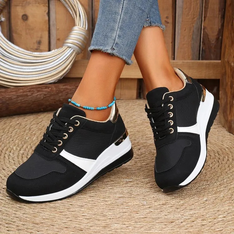 Wedges lace-up sneakers for women -4