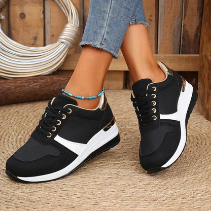 Wedges lace-up sneakers for women -4
