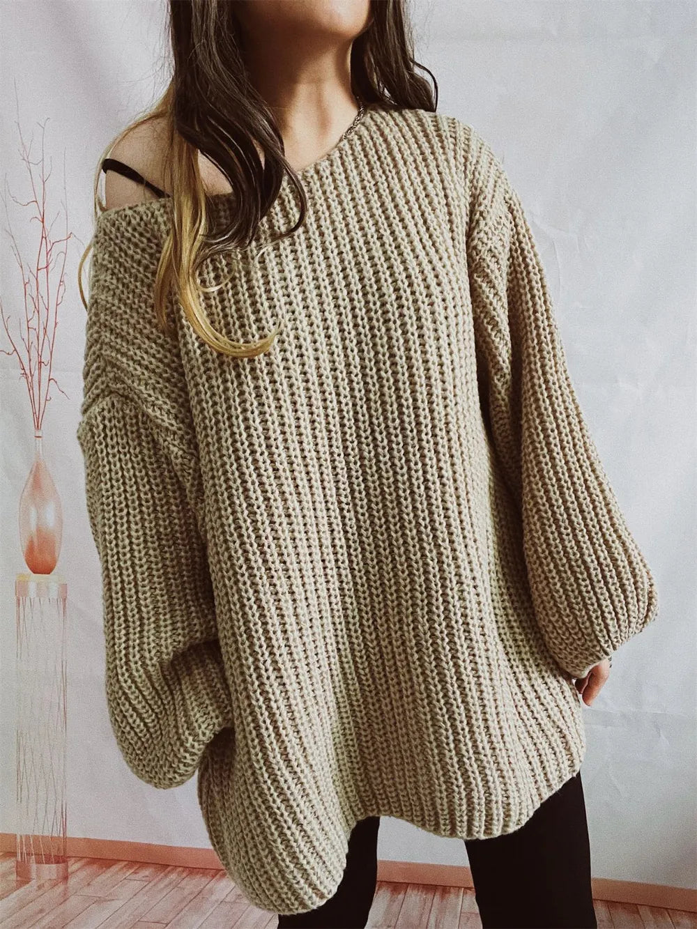 Knit sweatere oversized sweater for women -2