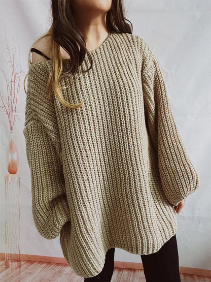 Knit sweatere oversized sweater for women -2