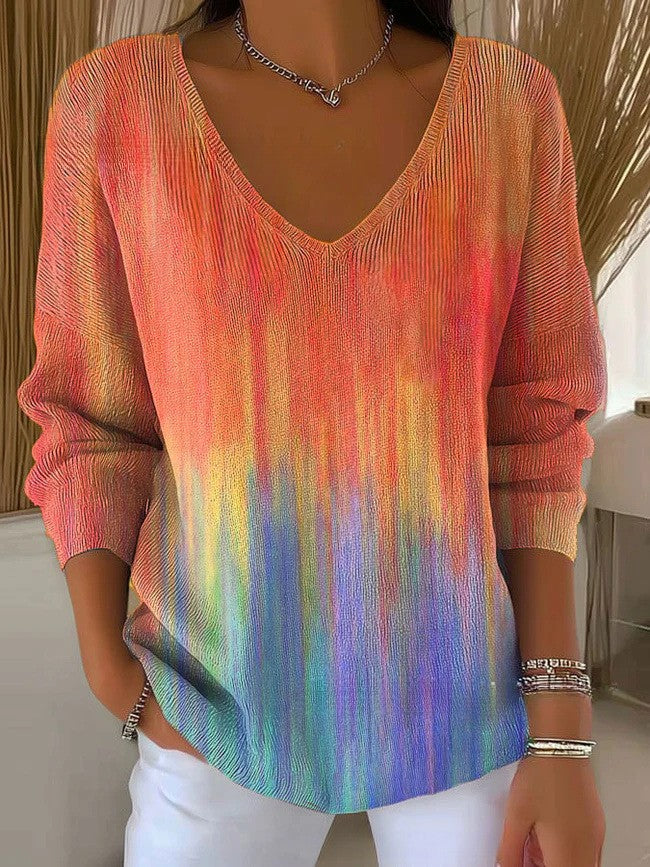 Elegant casual sweater for women | V-neck -1