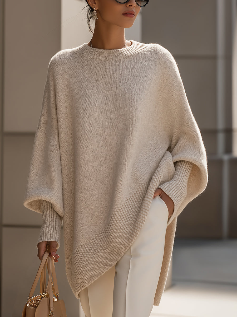 Elegant oversized flowing silhouette poncho for women | Madison -1