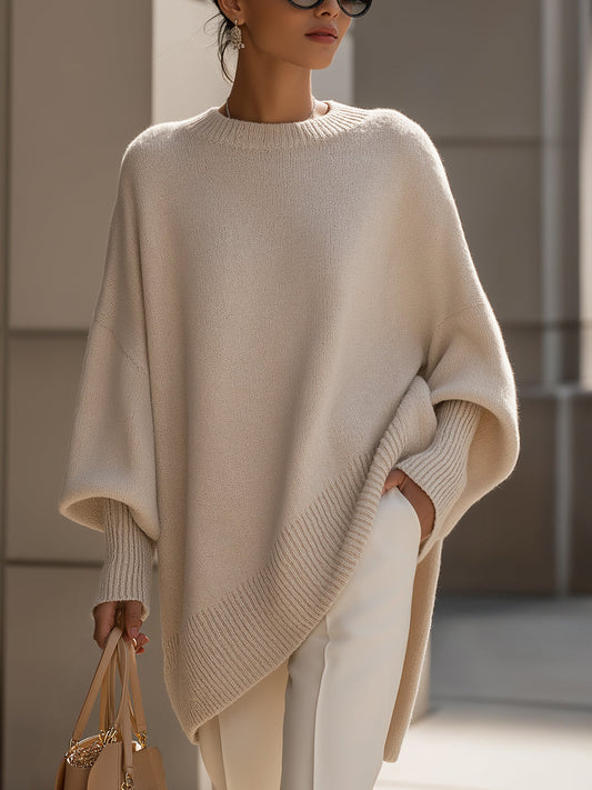 Elegant oversized flowing silhouette poncho for women | Madison -1