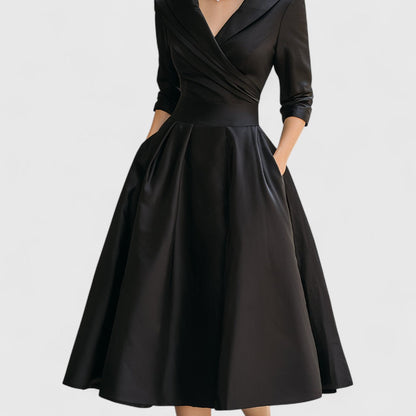Elegant neckline crossed dress for women | Elise -8