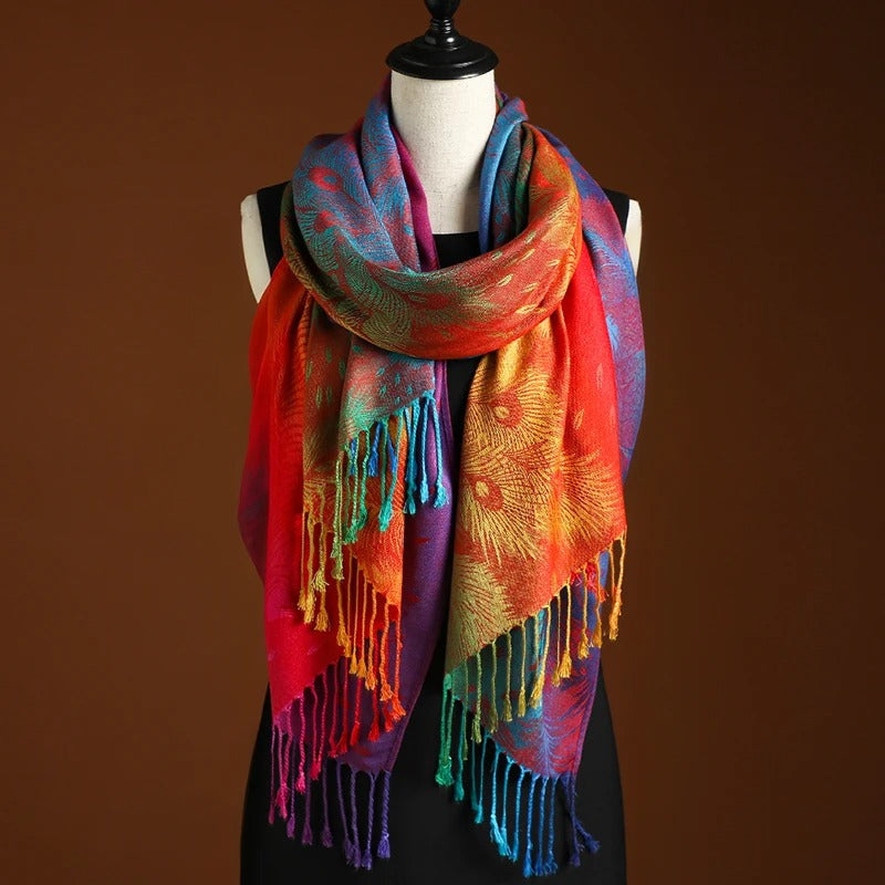 Patterned gradients scarf for women | Liora -3