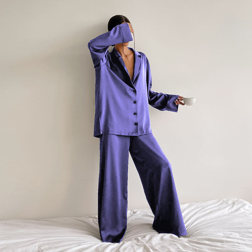 Oversized pyjamas set for women | Heather -4