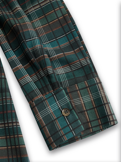 Plaid maxi dress shirt for women | Liora -10