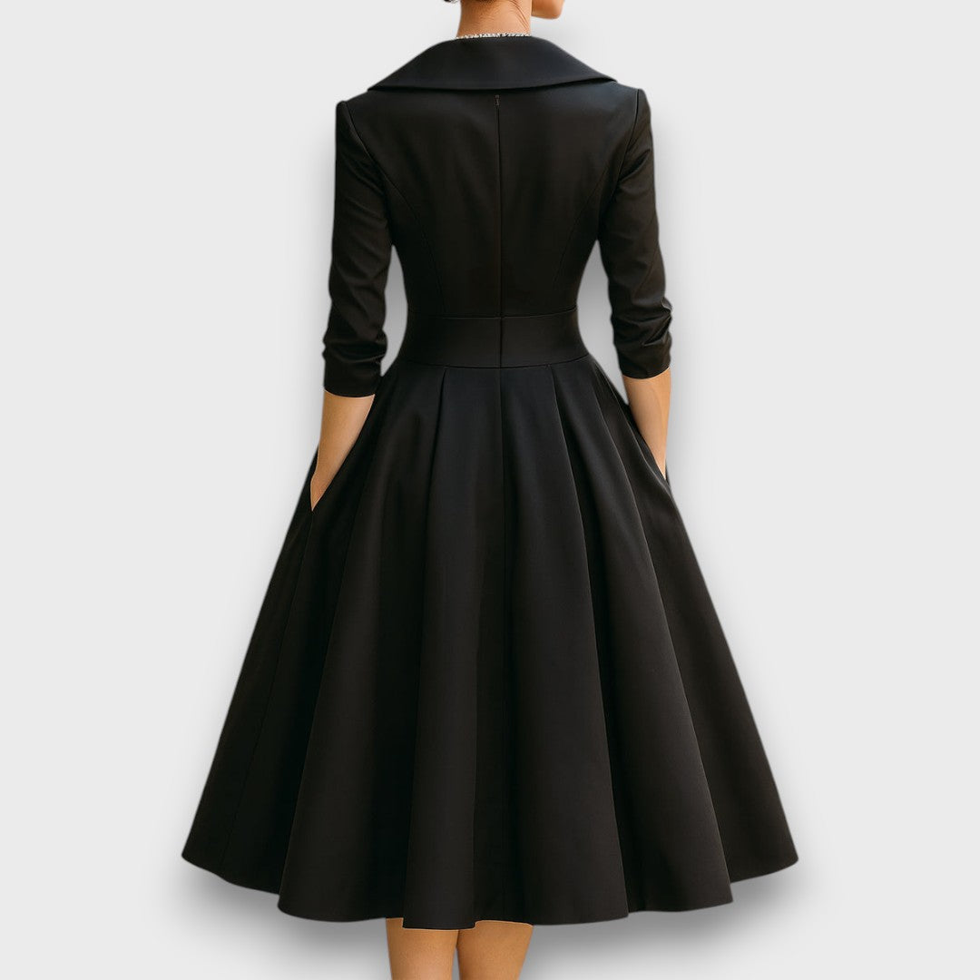 Neck midi dress for women | Refined Wrap -2