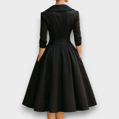 Neck midi dress for women | Refined Wrap -2