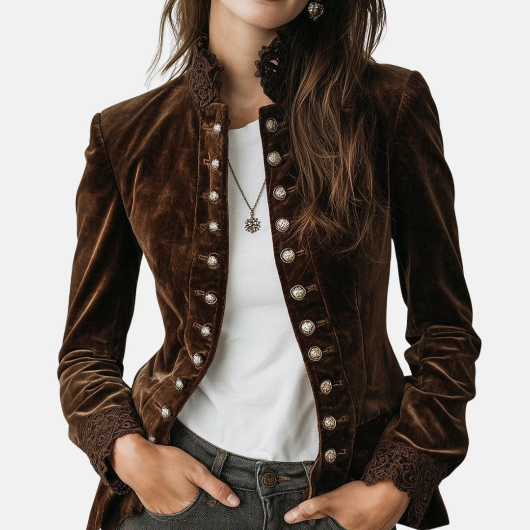 Button-up decorative jacket for women | Isaline -1