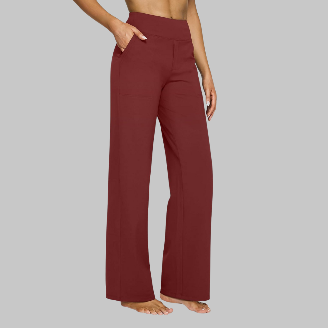 Stretch elegant trousers for women | High waist Comfort -11