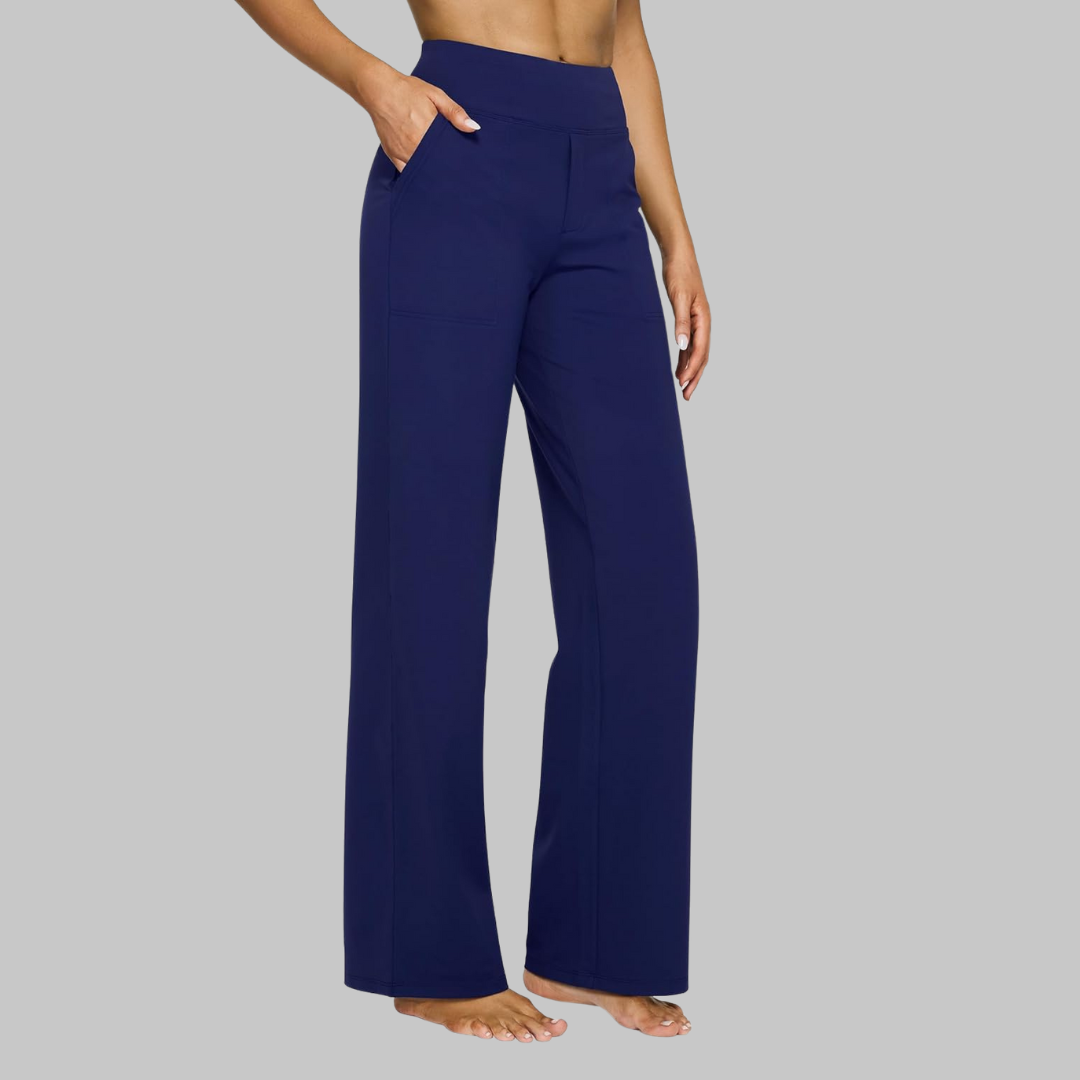 Stretch elegant trousers for women | High waist Comfort -12