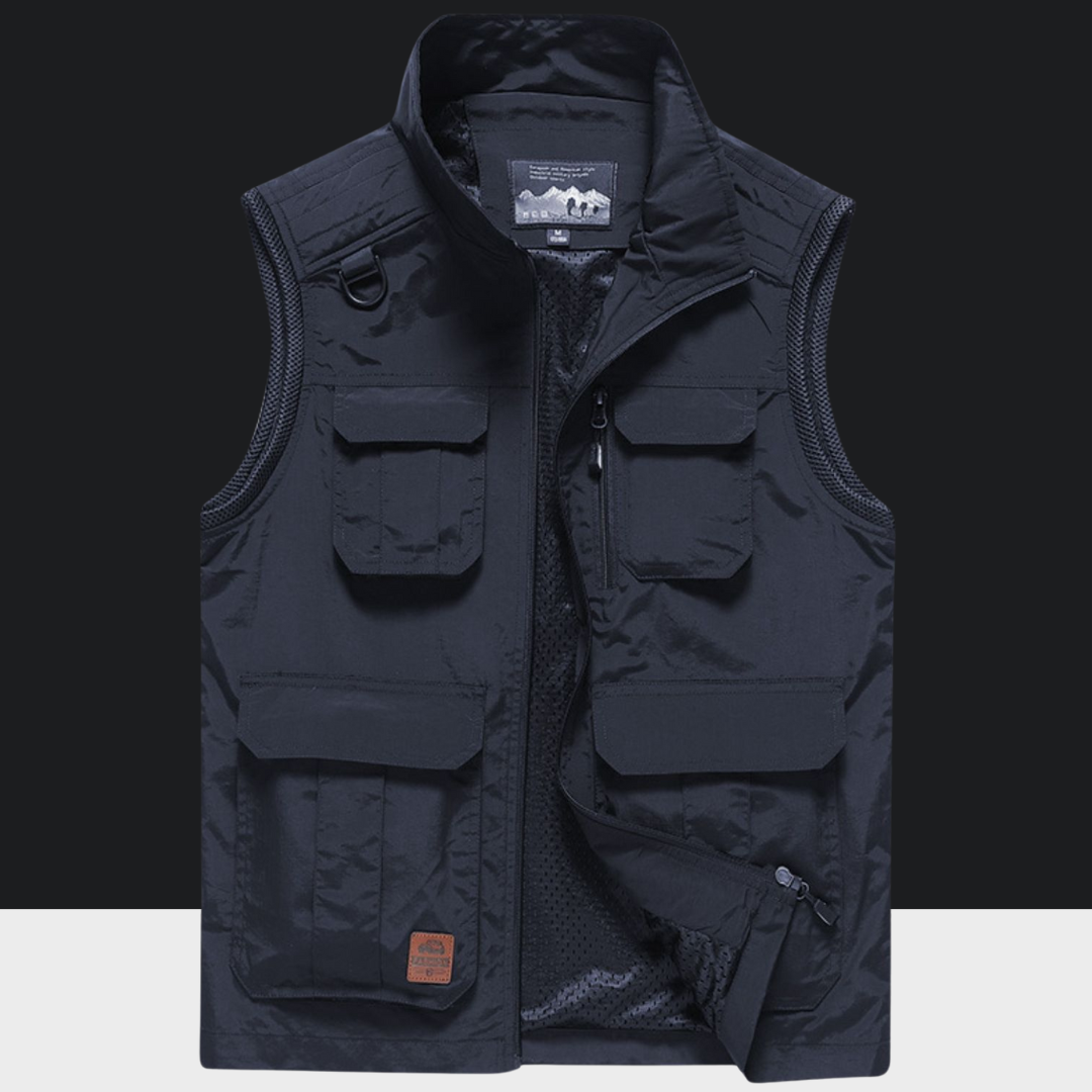 Utility multi-pocket vest for men -4