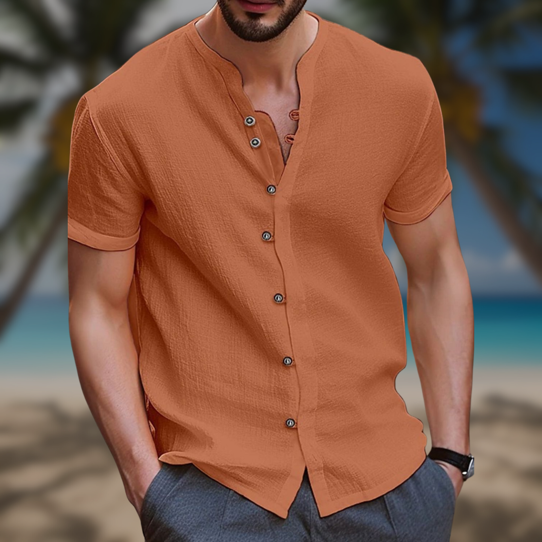 Henley buttoned front shirt for men -2