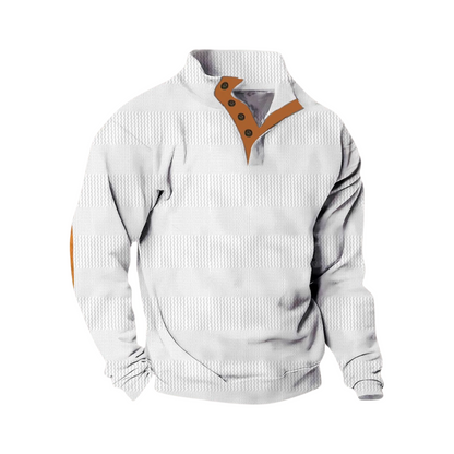 Soft button-up-pressure sweater for men -1