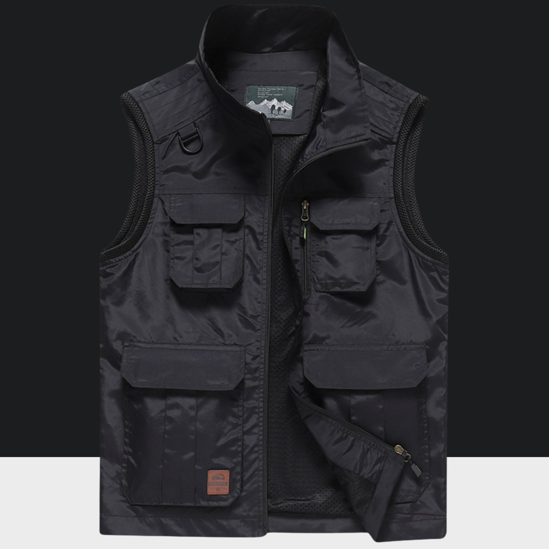 Utility multi-pocket vest for men -3