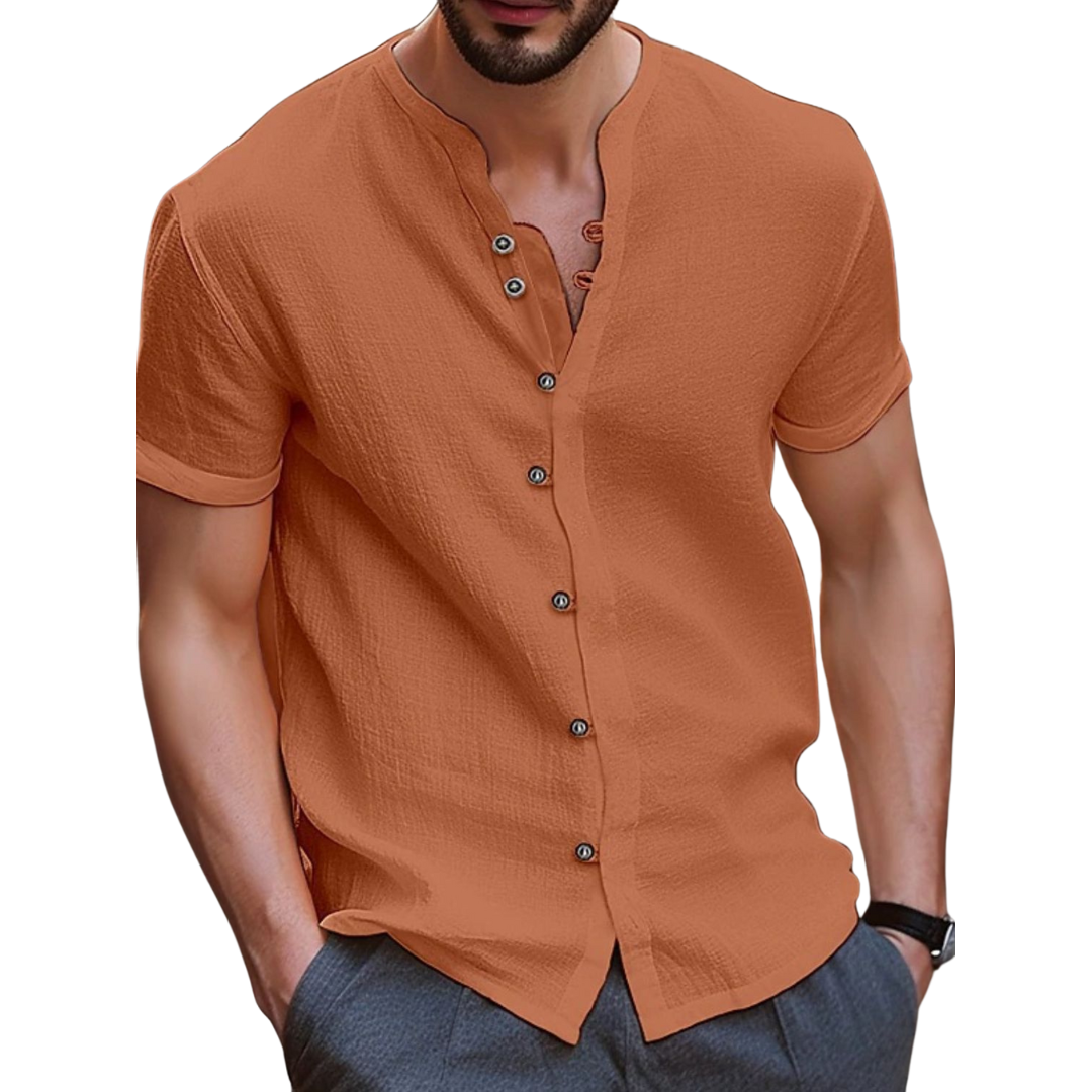 Henley buttoned front shirt for men -1