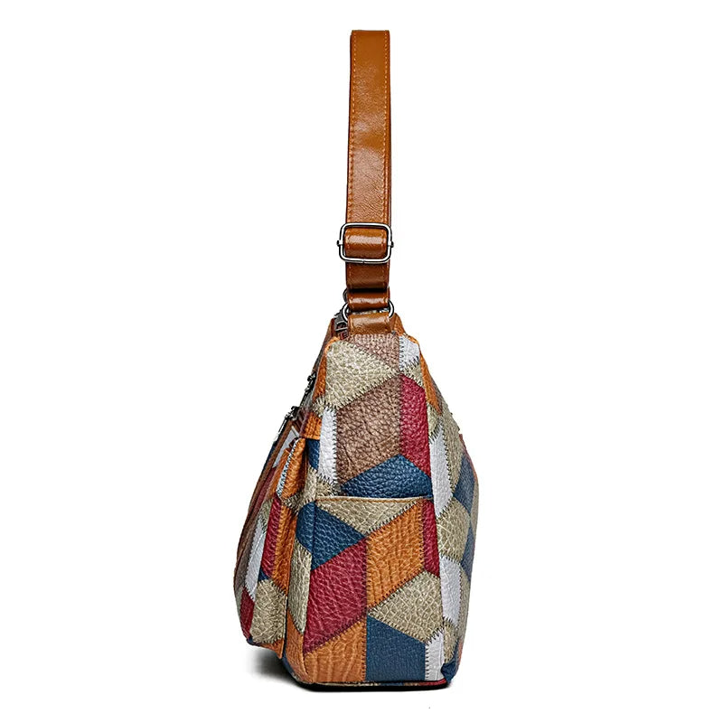 Patchwork refined functional handbag for women -10