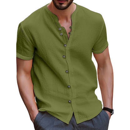 Henley buttoned front shirt for men -3