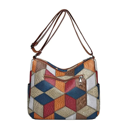 Patchwork refined functional handbag for women -9