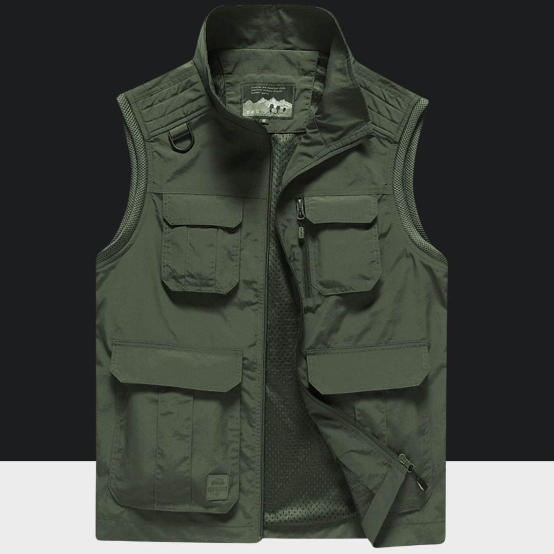 Utility multi-pocket vest for men -2