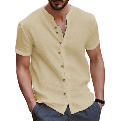 Henley buttoned front shirt for men -4