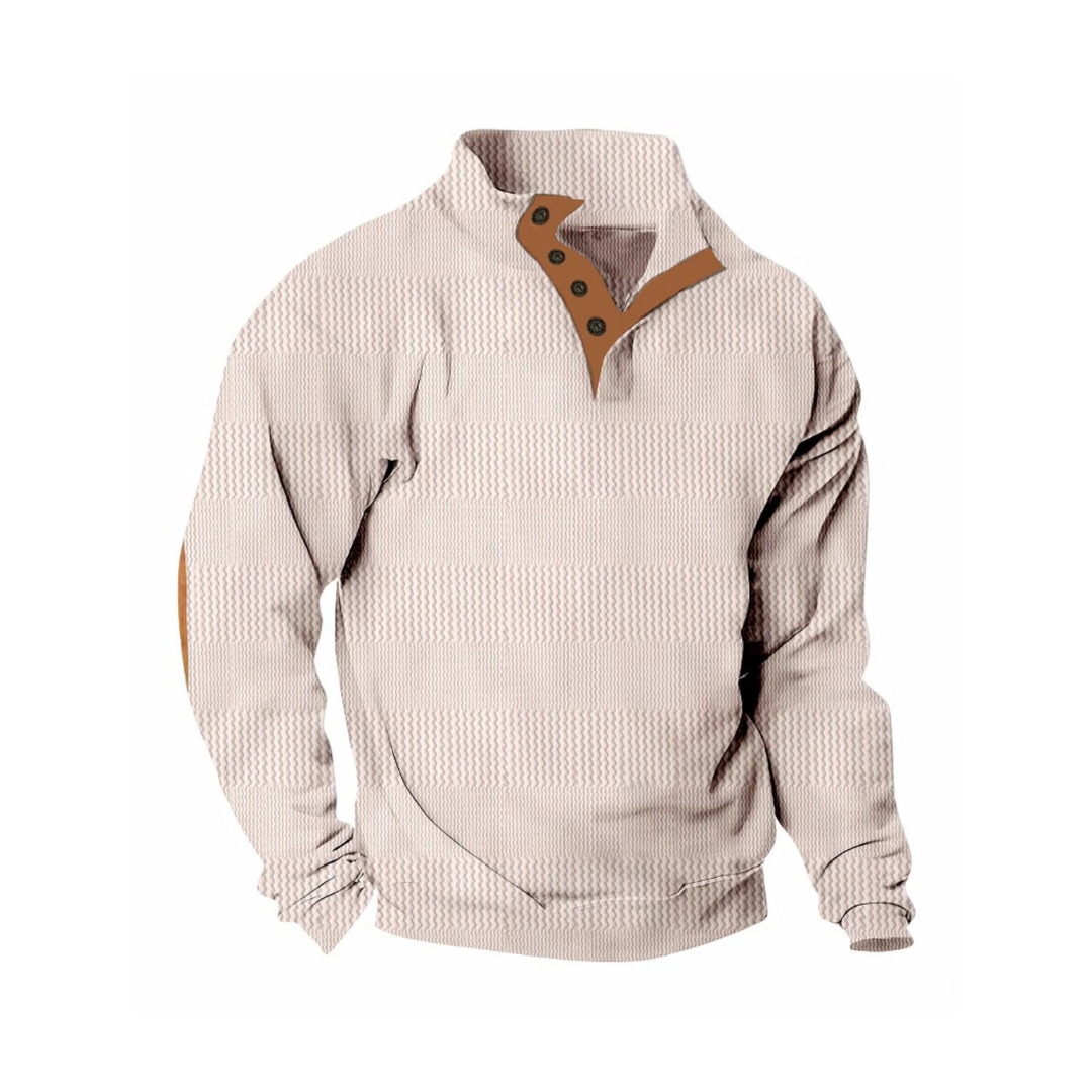 Soft button-up-pressure sweater for men -5