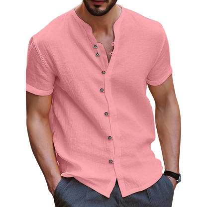 Henley buttoned front shirt for men -5